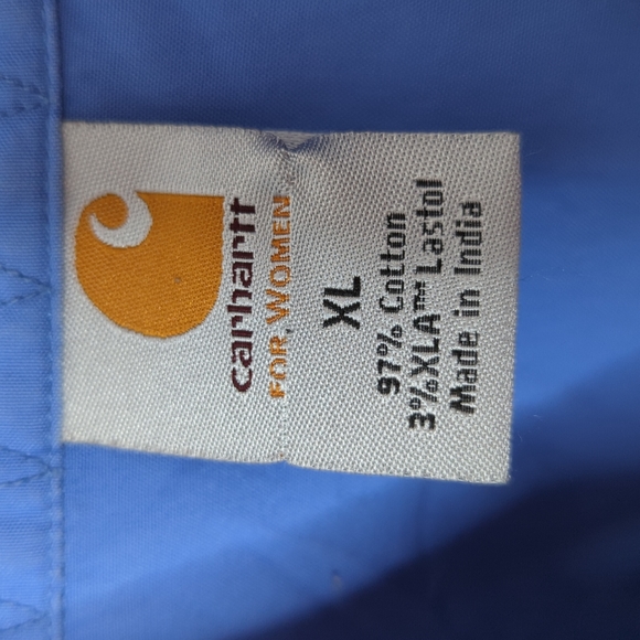 Carhartt Blue Sleeveless Utility Snap Closure Summer Top Blouse size XL - Picture 4 of 7